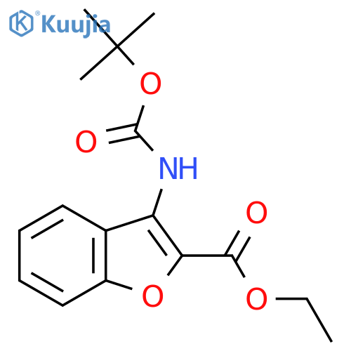 Ethyl 3-((tert-butoxycarbonyl)amino)benzofuran-2-carboxylate structure