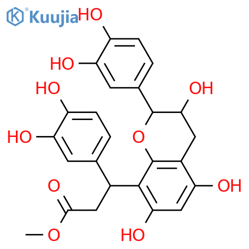 8-[1-(3,4-Dihydroxyphenyl)-2-(methoxycarbonyl)ethyl]-3,3',4',5,7-pentahydroxyflavan; (1"S,2R,3S)-form structure