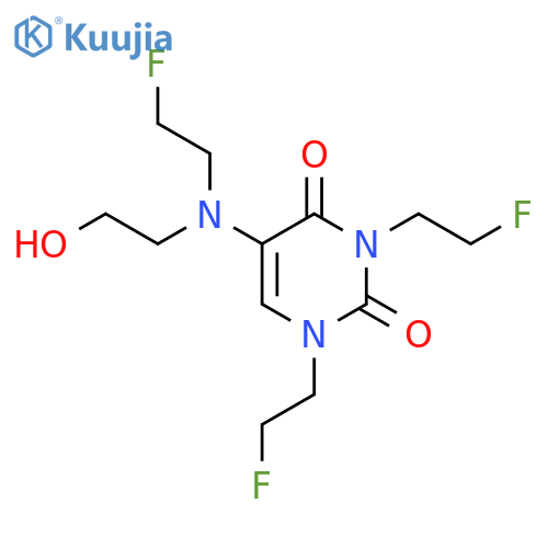 2,4(1H,3H)-Pyrimidinedione,1,3-bis(2-fluoroethyl)-5-[(2-fluoroethyl)(2-hydroxyethyl)amino]-, hydrochloride(1:1) structure