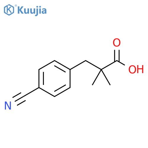 3-(4-cyanophenyl)-2,2-dimethylpropanoic acid structure