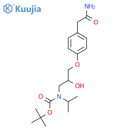 tert-butyl N-{3-4-(carbamoylmethyl)phenoxy-2-hydroxypropyl}-N-(propan-2-yl)carbamate structure