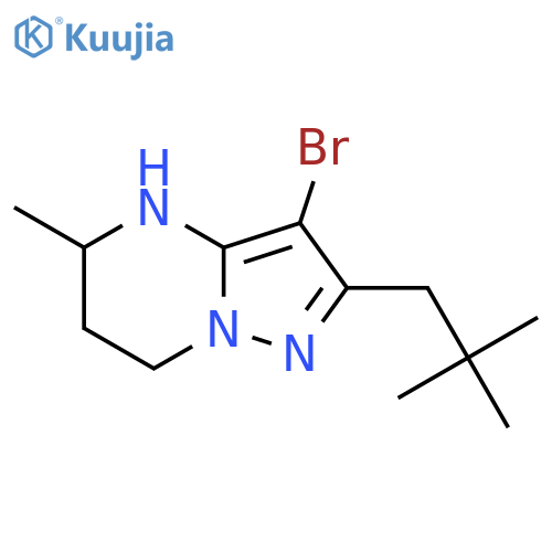 3-bromo-2-(2,2-dimethylpropyl)-5-methyl-4H,5H,6H,7H-pyrazolo1,5-apyrimidine structure