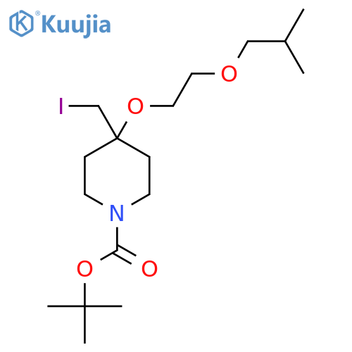tert-butyl 4-(iodomethyl)-4-2-(2-methylpropoxy)ethoxypiperidine-1-carboxylate structure