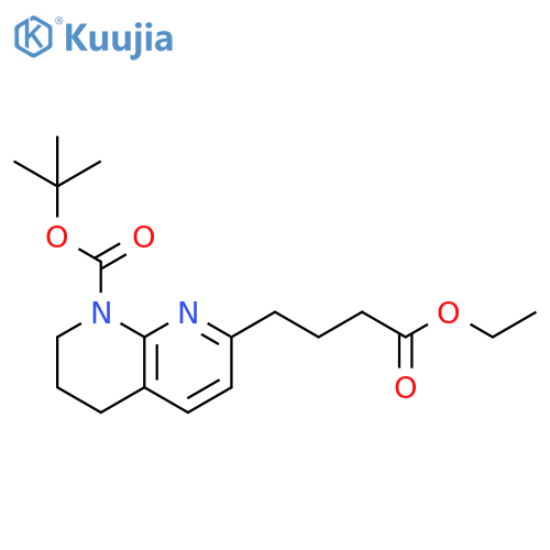1,8-Naphthyridine-2-butanoic acid, 8-[(1,1-dimethylethoxy)carbonyl]-5,6,7,8-tetrahydro-, ethyl ester structure