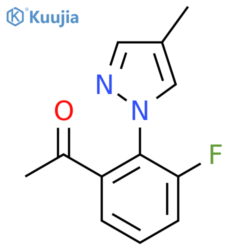 1-3-fluoro-2-(4-methyl-1H-pyrazol-1-yl)phenylethan-1-one structure