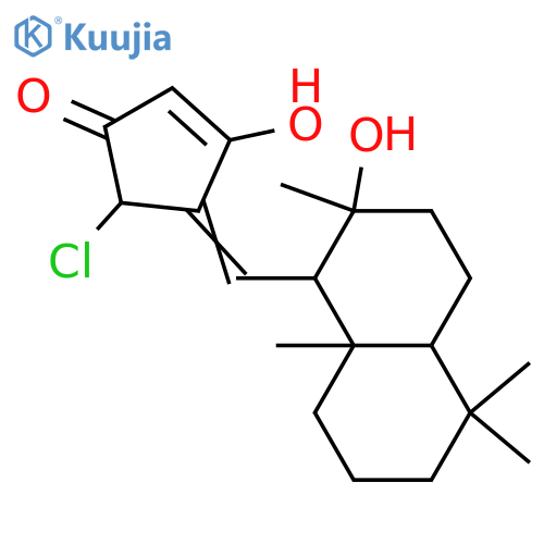 2-Cyclopenten-1-one,5-chloro-4-[[(1R,2S,4aS,8aS)-decahydro-2-hydroxy-2,5,5,8a-tetramethyl-1-naphthalenyl]methylene]-3-hydroxy-,rel-(-)- (9CI) structure