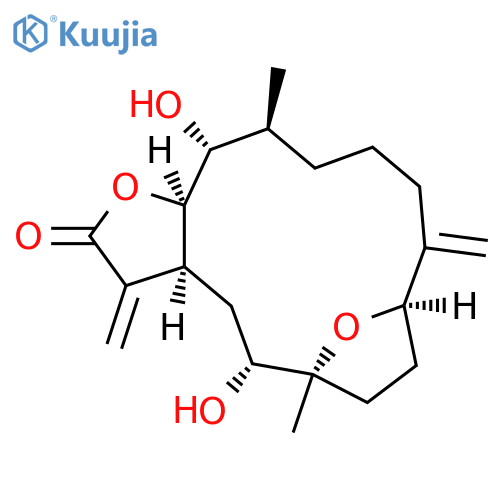 6,9-Epoxycyclotetradeca[b]furan-2(3H)-one, tetradecahydro-5,15-dihydroxy-6,14-dimethyl-3,10-bis(methylene)-, (3aS,5R,6S,9R,14S,15R,15aR)- structure