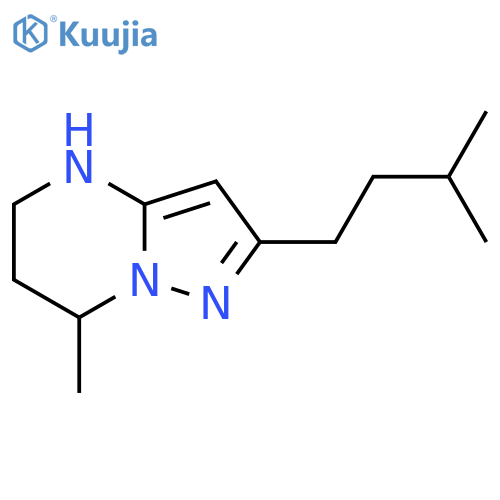 7-methyl-2-(3-methylbutyl)-4H,5H,6H,7H-pyrazolo1,5-apyrimidine structure