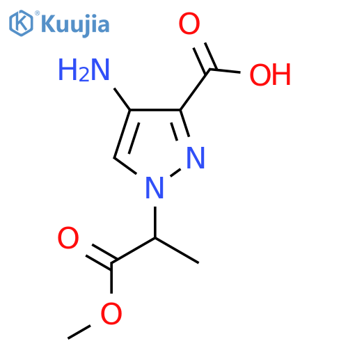4-amino-1-(1-methoxy-1-oxopropan-2-yl)-1H-pyrazole-3-carboxylic acid structure