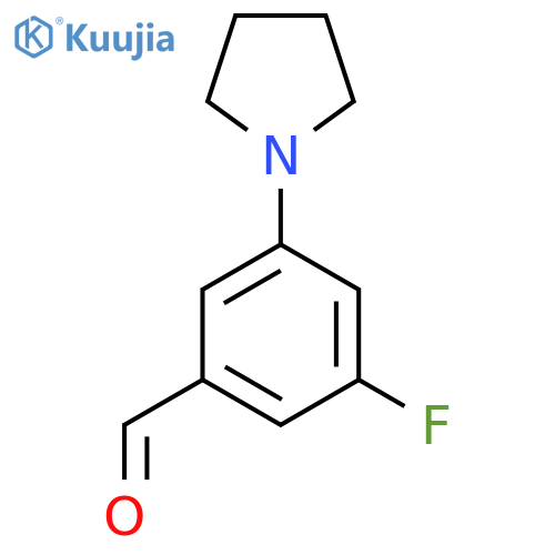 5-Fluoro-3-pyrrolidin-1-ylbenzaldehyde structure
