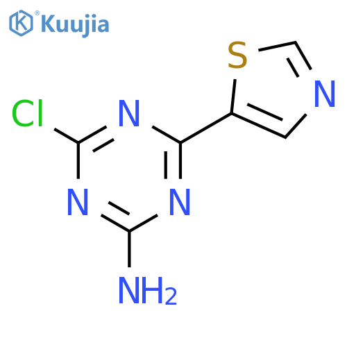 1,3,5-Triazin-2-amine, 4-chloro-6-(5-thiazolyl)- structure