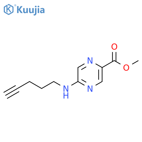 methyl 5-(pent-4-yn-1-yl)aminopyrazine-2-carboxylate structure