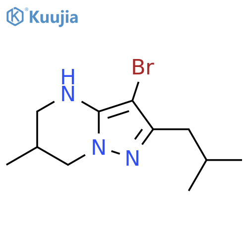 3-bromo-6-methyl-2-(2-methylpropyl)-4H,5H,6H,7H-pyrazolo1,5-apyrimidine structure