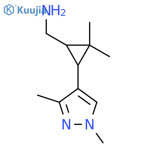 3-(1,3-dimethyl-1H-pyrazol-4-yl)-2,2-dimethylcyclopropylmethanamine structure