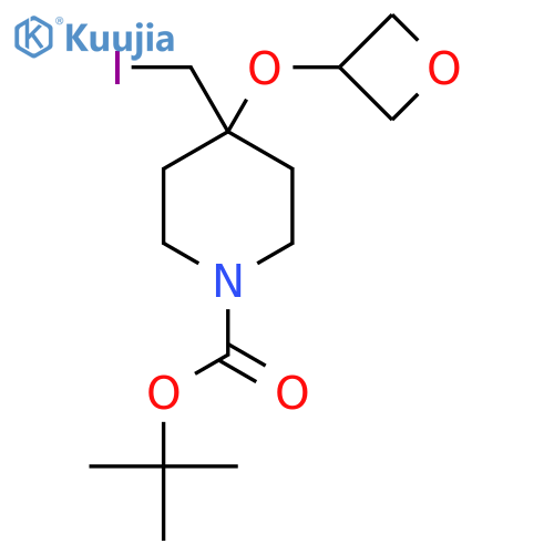tert-butyl 4-(iodomethyl)-4-(oxetan-3-yloxy)piperidine-1-carboxylate structure