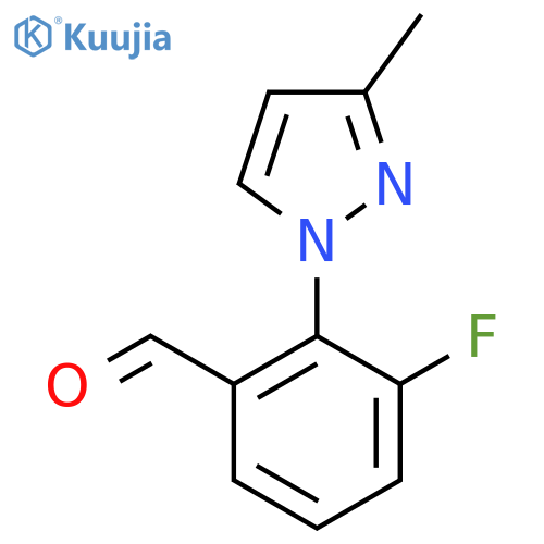 3-Fluoro-2-(3-methyl-1H-pyrazol-1-yl)benzaldehyde structure