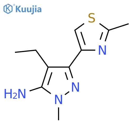 4-ethyl-1-methyl-3-(2-methyl-1,3-thiazol-4-yl)-1H-pyrazol-5-amine structure