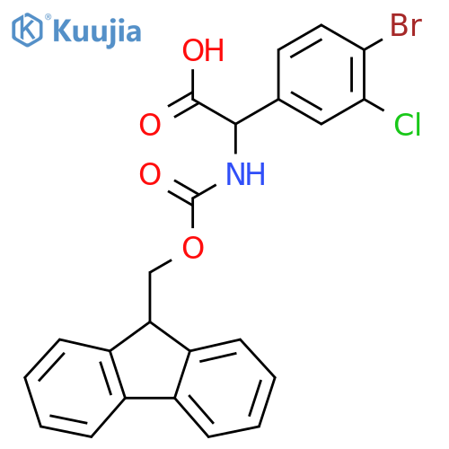 2-(4-bromo-3-chlorophenyl)-2-({(9H-fluoren-9-yl)methoxycarbonyl}amino)acetic acid structure