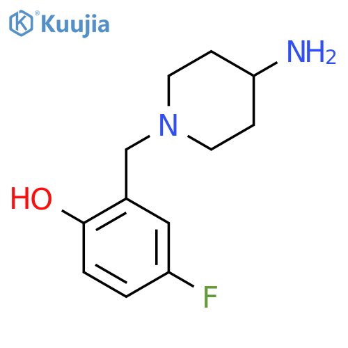 2-((4-aminopiperidin-1-yl)methyl)-4-fluorophenol structure