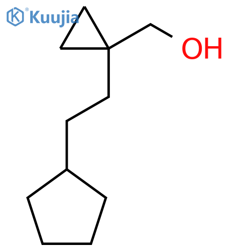 1-(2-cyclopentylethyl)cyclopropylmethanol structure