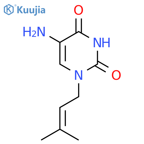 5-amino-1-(3-methylbut-2-en-1-yl)-1,2,3,4-tetrahydropyrimidine-2,4-dione structure