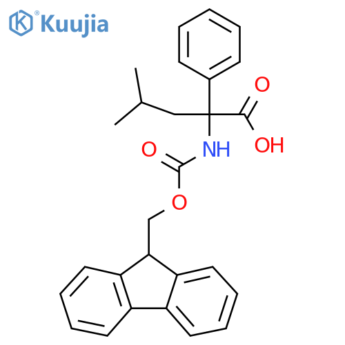 2-({(9H-fluoren-9-yl)methoxycarbonyl}amino)-4-methyl-2-phenylpentanoic acid structure