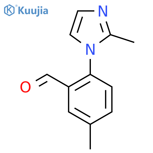 5-methyl-2-(2-methyl-1H-imidazol-1-yl)benzaldehyde structure