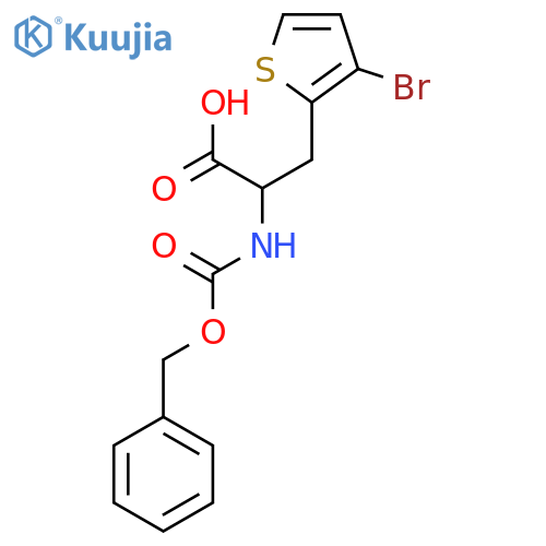 2-{(benzyloxy)carbonylamino}-3-(3-bromothiophen-2-yl)propanoic acid structure
