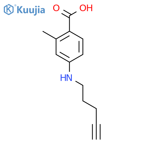 2-methyl-4-(pent-4-yn-1-yl)aminobenzoic acid structure