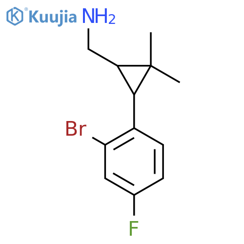 3-(2-bromo-4-fluorophenyl)-2,2-dimethylcyclopropylmethanamine structure
