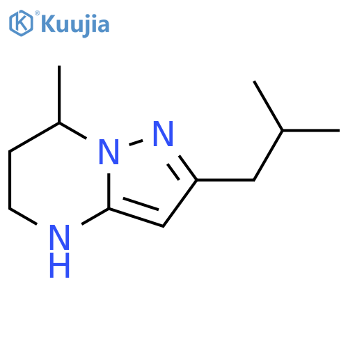 7-methyl-2-(2-methylpropyl)-4H,5H,6H,7H-pyrazolo1,5-apyrimidine structure