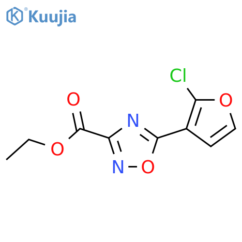 ethyl 5-(2-chlorofuran-3-yl)-1,2,4-oxadiazole-3-carboxylate structure