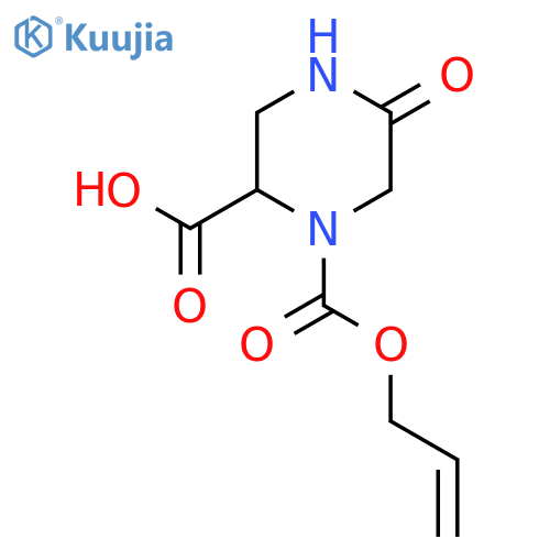 5-oxo-1-(prop-2-en-1-yloxy)carbonylpiperazine-2-carboxylic acid structure