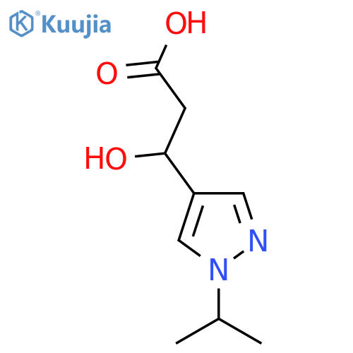 3-hydroxy-3-1-(propan-2-yl)-1H-pyrazol-4-ylpropanoic acid structure