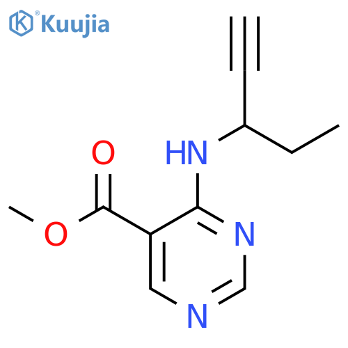 methyl 4-(pent-1-yn-3-yl)aminopyrimidine-5-carboxylate structure