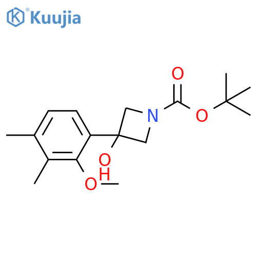 tert-butyl 3-hydroxy-3-(2-methoxy-3,4-dimethylphenyl)azetidine-1-carboxylate structure