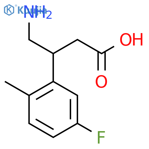 4-amino-3-(5-fluoro-2-methylphenyl)butanoic acid structure