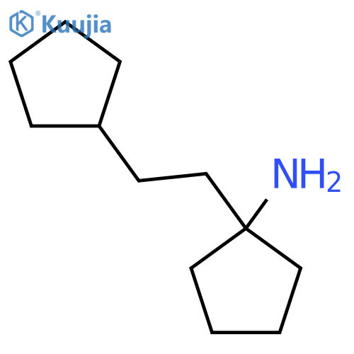 1-(2-cyclopentylethyl)cyclopentan-1-amine structure