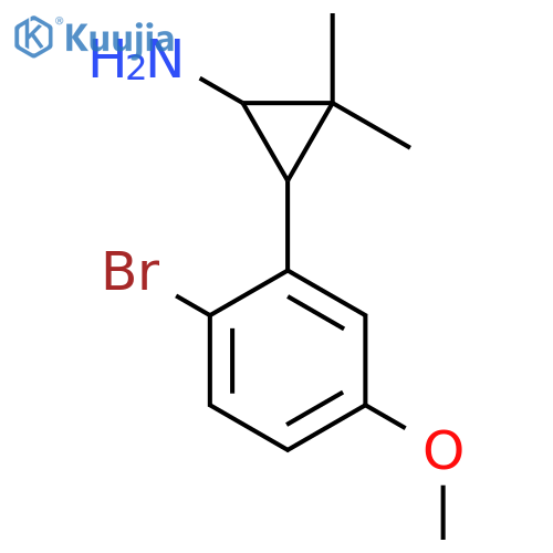 3-(2-bromo-5-methoxyphenyl)-2,2-dimethylcyclopropan-1-amine structure