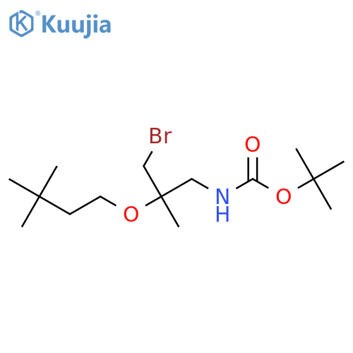 tert-butyl N-3-bromo-2-(3,3-dimethylbutoxy)-2-methylpropylcarbamate structure