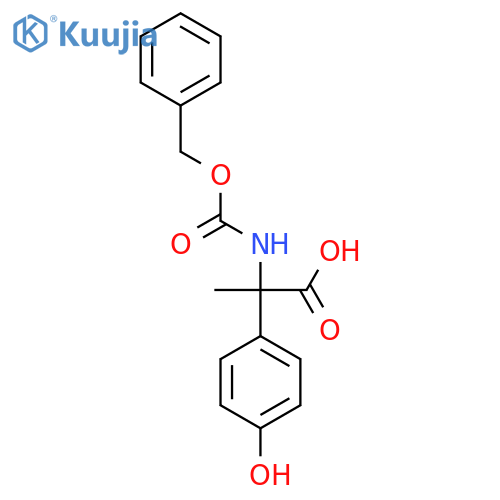 2-{(benzyloxy)carbonylamino}-2-(4-hydroxyphenyl)propanoic acid structure