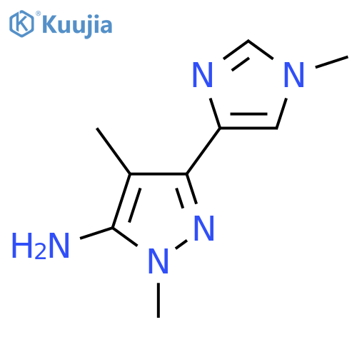 1,4-Dimethyl-3-(1-methyl-1H-imidazol-4-yl)-1H-pyrazol-5-amine structure