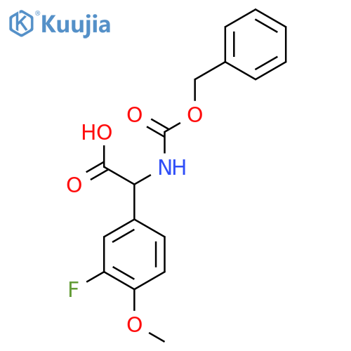 2-{(benzyloxy)carbonylamino}-2-(3-fluoro-4-methoxyphenyl)acetic acid structure