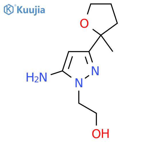 2-5-amino-3-(2-methyloxolan-2-yl)-1H-pyrazol-1-ylethan-1-ol structure