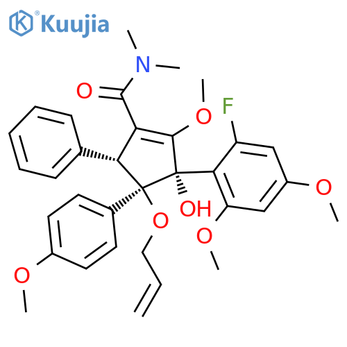 1-Cyclopentene-1-carboxamide, 3-(2-fluoro-4,6-dimethoxyphenyl)-3-hydroxy-2-methoxy-4-(4-methoxyphenyl)-N,N-dimethyl-5-phenyl-4-(2-propen-1-yloxy)-, (3S,4R,5R)- structure