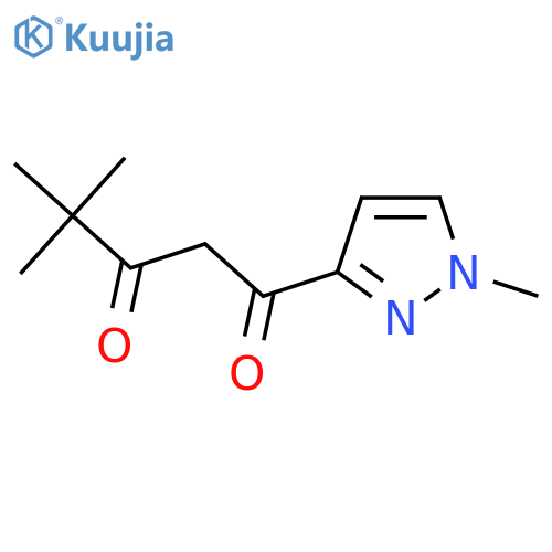 4,4-dimethyl-1-(1-methyl-1H-pyrazol-3-yl)pentane-1,3-dione structure
