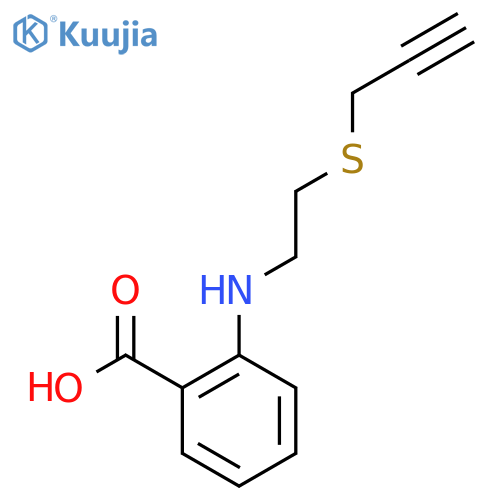 2-{2-(prop-2-yn-1-ylsulfanyl)ethylamino}benzoic acid structure