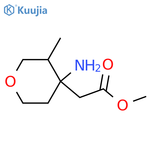 Methyl 2-(4-amino-3-methyloxan-4-yl)acetate structure