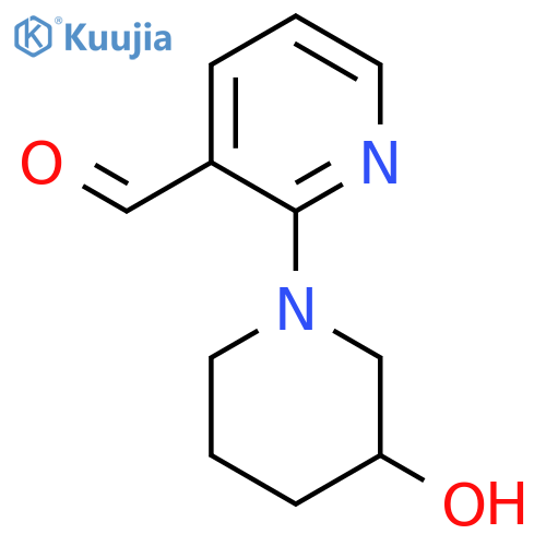 2-(3-Hydroxypiperidin-1-yl)pyridine-3-carbaldehyde structure