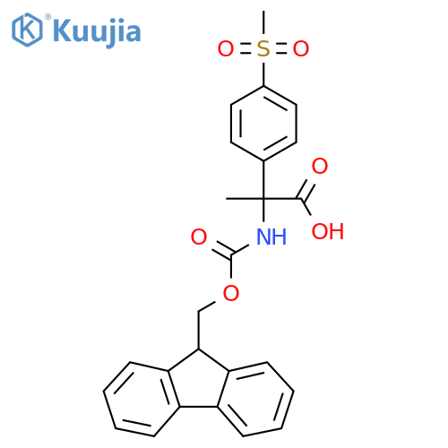 2-({[(9H-fluoren-9-yl)methoxy]carbonyl}amino)-2-(4-methanesulfonylphenyl)propanoic acid structure